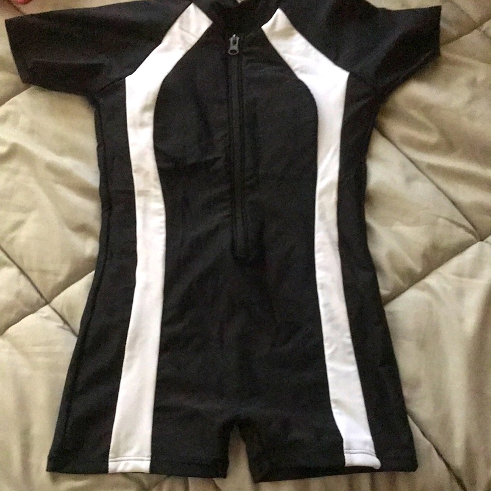 Block Zip-up One Piece Swimsuit